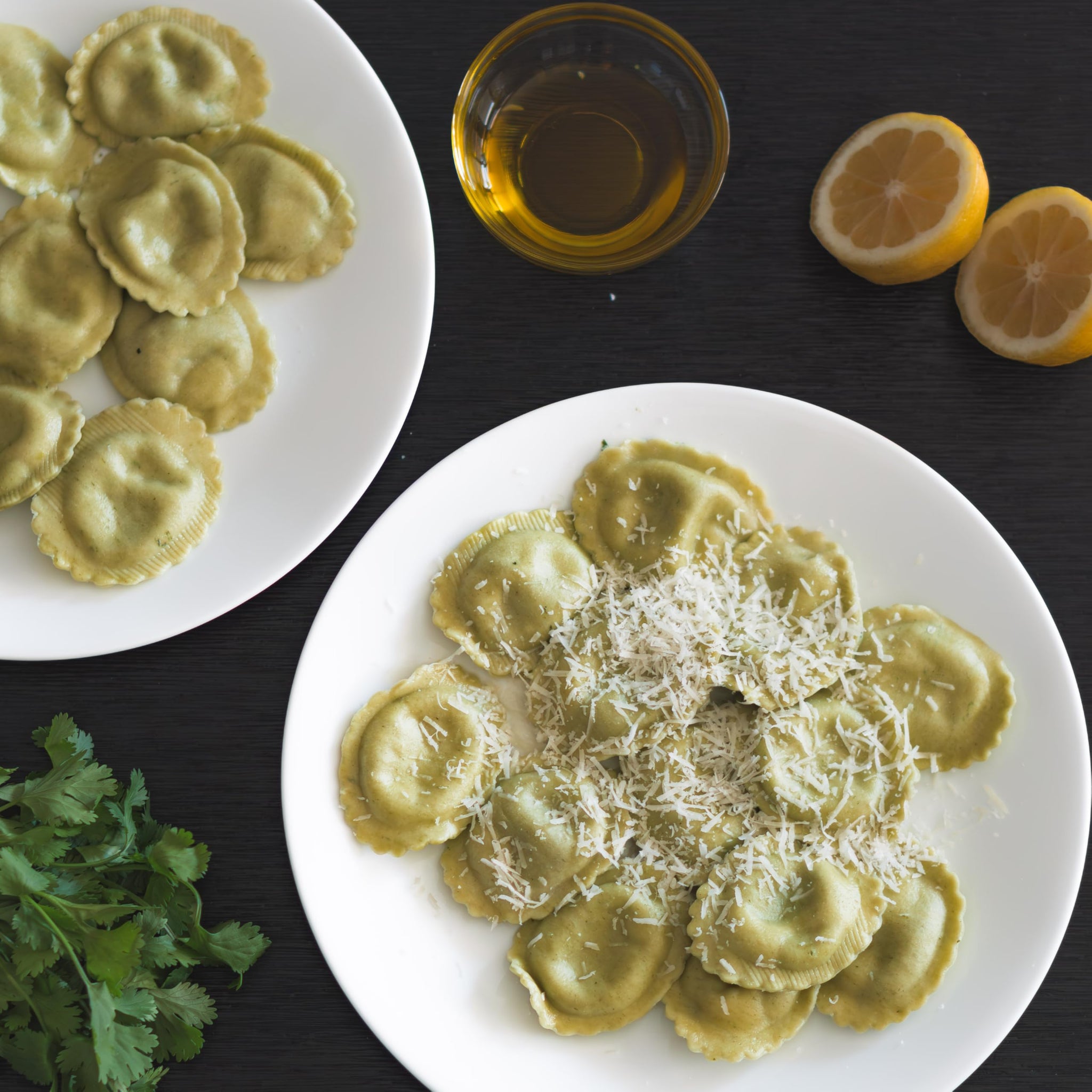 Authentic Cacio e Pepe Bundle with Roasted Corn Ravioli, Handmade Bucatini, DOP Pecorino Romano & Parmigiano Reggiano, DOP Extra Virgin Olive Oil