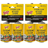 Scotch-Brite Extreme Clean Lint Roller, 50% Stickier, Heavy Duty Pet Hair and Debris Remover, 4 in x 54.9 ft Each, 4 Pack, 400 Easy Tear Sheets Total