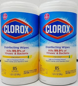 Clorox Disinfecting Wipes Crisp Lemon Scent 85ct Pack of 2 170 Count Total