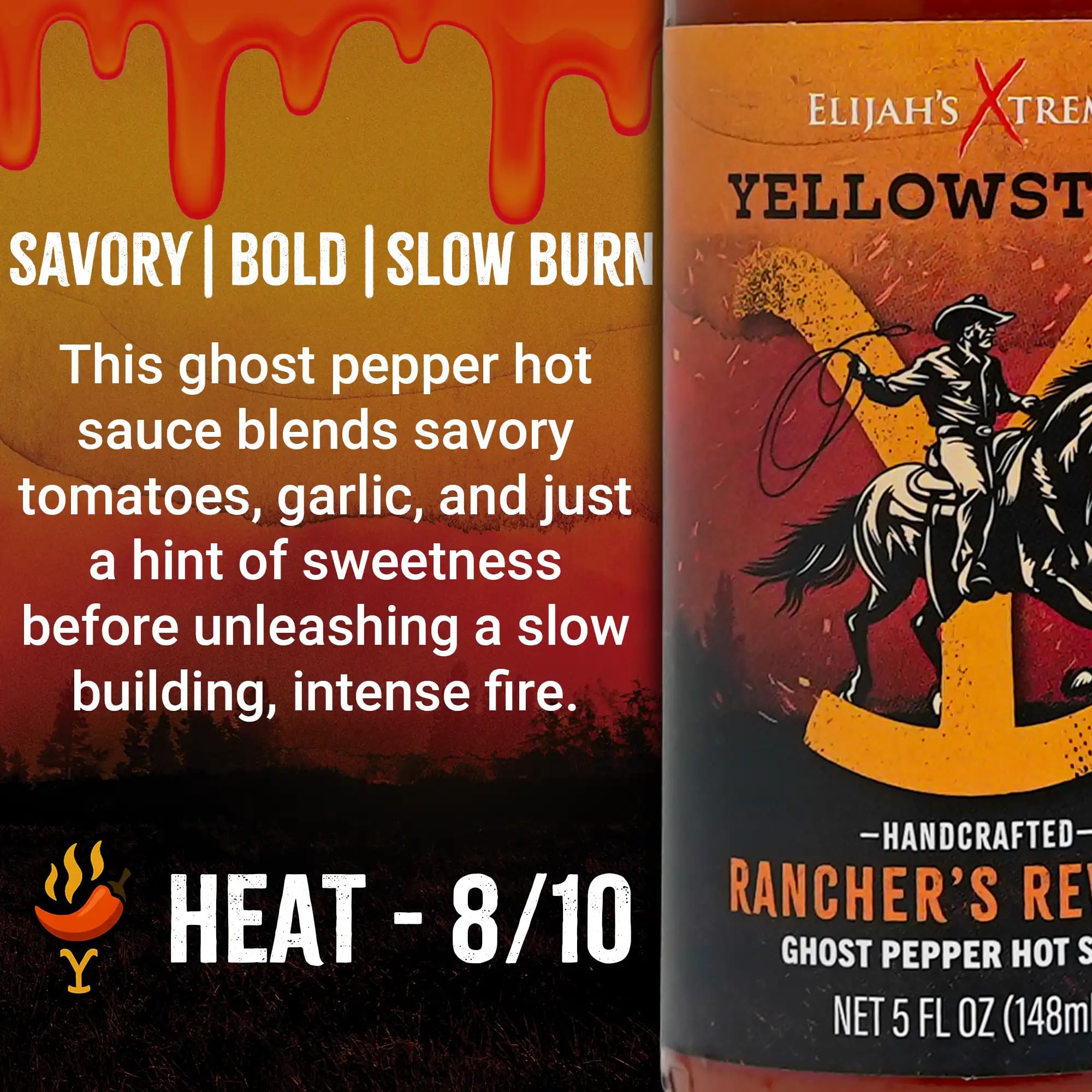 Elijah's Xtreme Exclusive Yellowstone Hot Sauce Ranchers Revenge Ghost Pepper Sauce (Ghost Pepper)