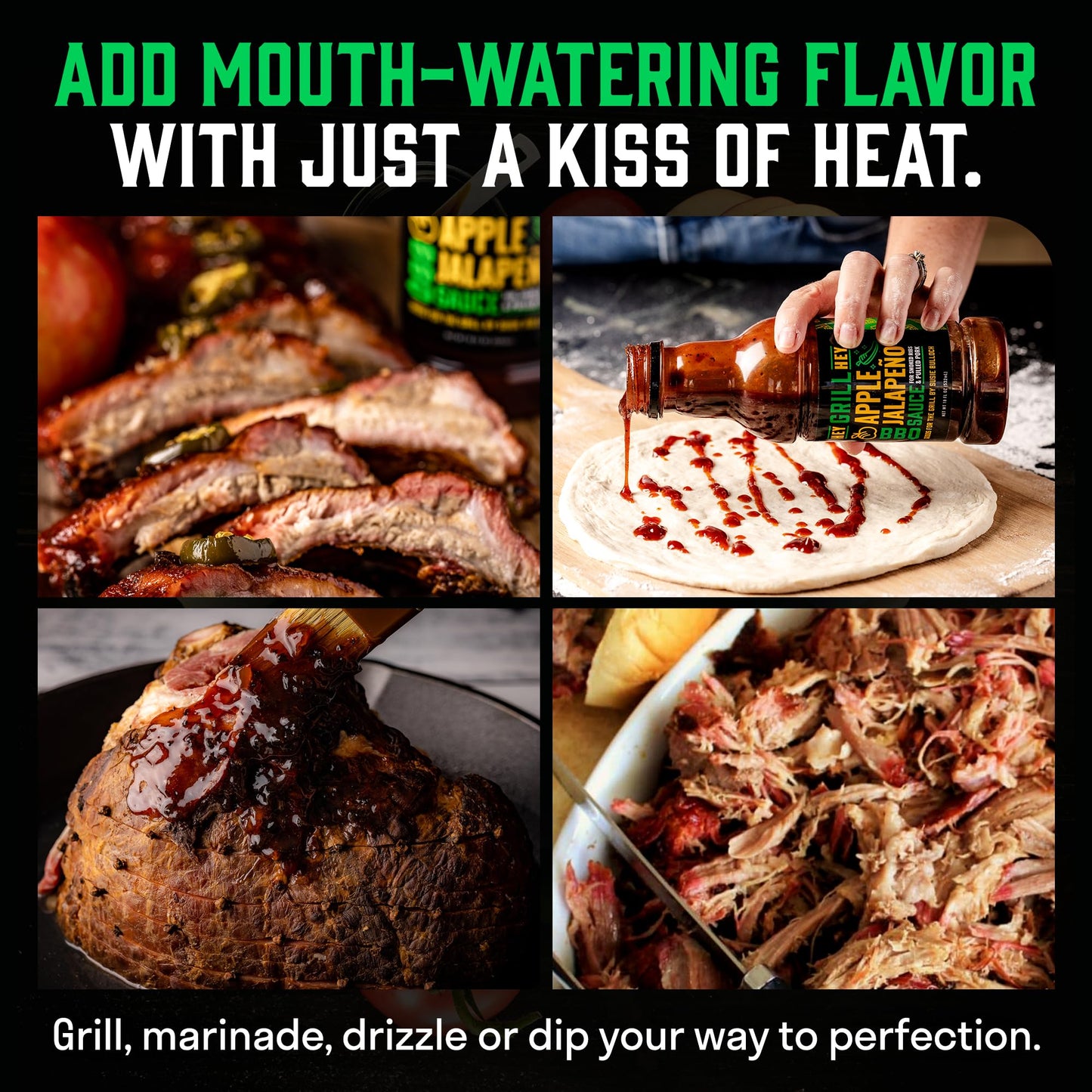 Hey Grill Hey | BBQ Sauce | Sweet and Spicy Sauce | BBQ Glaze | Pulled Pork, Ribs | Grilling Essentials | Apple Jalapeno