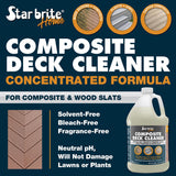 STAR BRITE Composite Deck Cleaner (1 GALLON) - Concentrated Formula - Effortlessly Removes Dirt, Grease & Stains - Ideal for Wood & Composite Surfaces