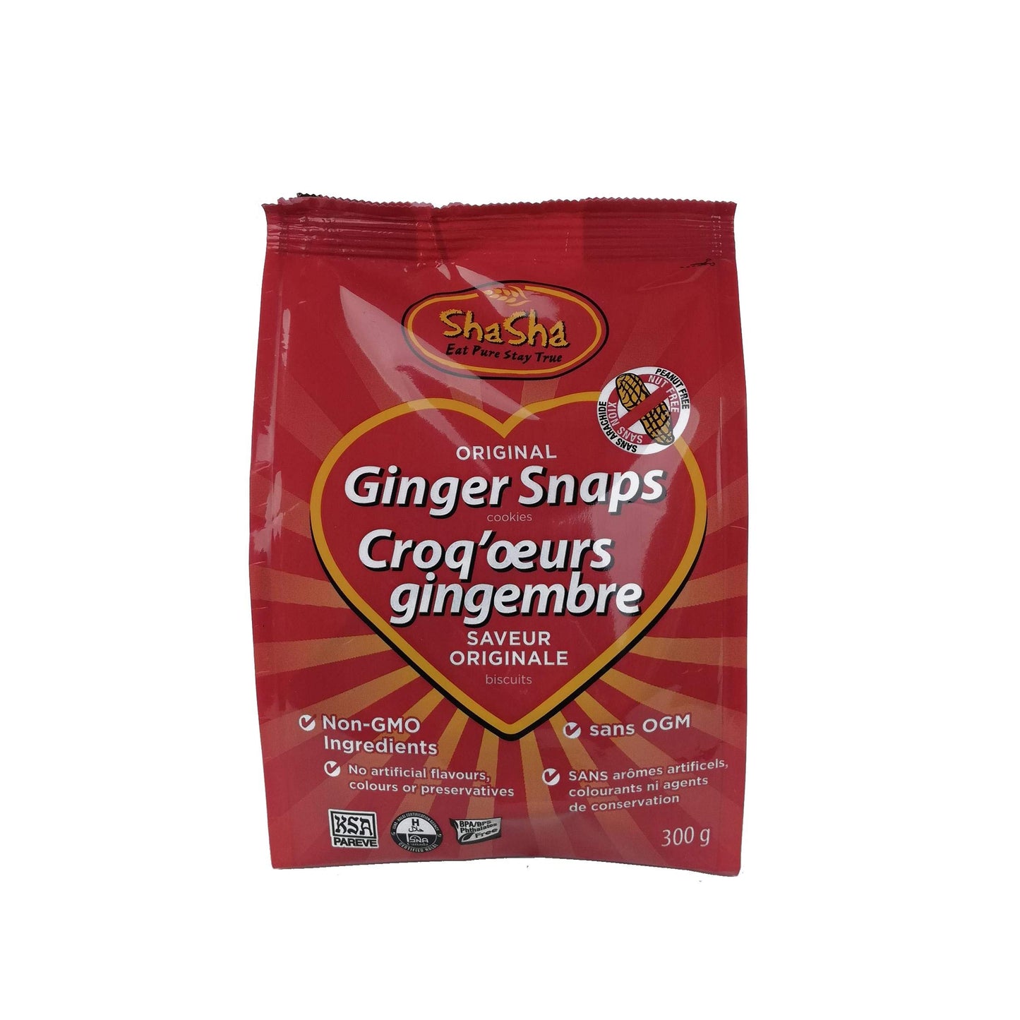 ShaSha Original Ginger Snap Cookies, 10.5oz (300g)