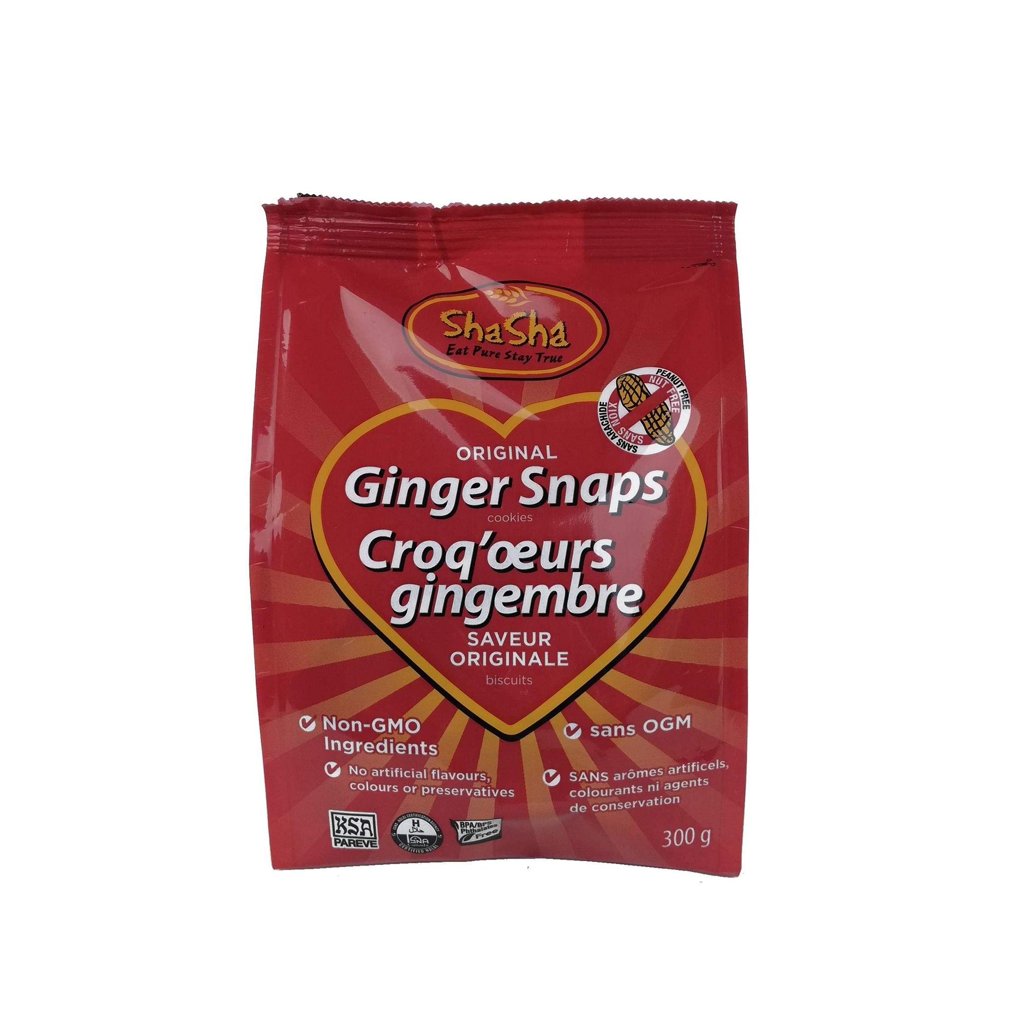 ShaSha Original Ginger Snap Cookies, 10.5oz (300g)