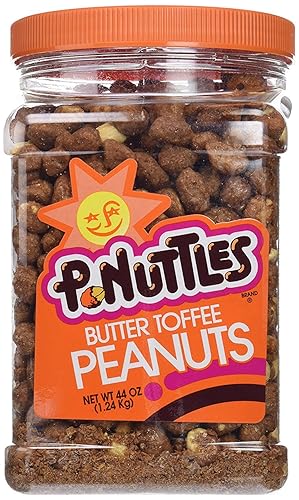 P.Nuttles, Butter Toffee Covered Peanuts, 44oz Jar (Pack of 3)