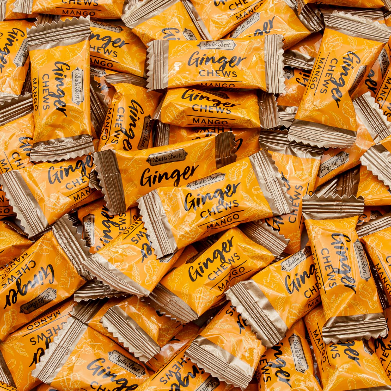 Ginger Candy Chews for Nausea Relief 1 lb - Natural Mango Flavored, 100% Real Ginger, Individually Wrapped, Bulk