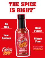 Cajun Nation CAJUN HEAT Louisiana Hot Sauce 5oz - Bold Flavor with No MSG - Authentic Louisiana Style Heat from the Cajun Coast - The Spice Is Right!