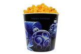 Signature Popcorn, 1-Gallon “Happy Holidays” Blue Ornament Gift Bucket, Cheddar Cheese Popcorn, Reusable Plastic Container, Gourmet Snack