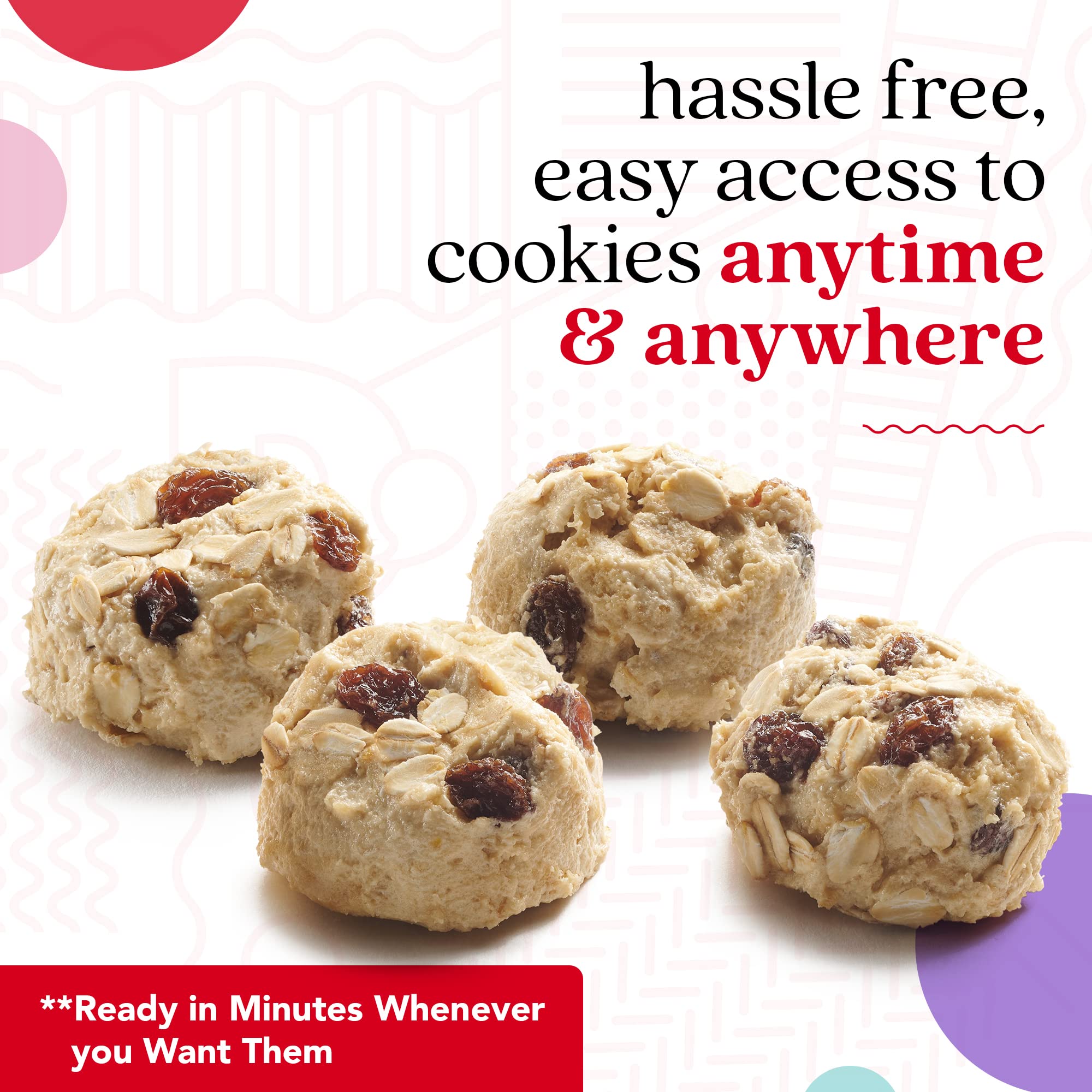 David's Cookies Preformed Frozen Cookie Dough - Oatmeal Raisin, Ready-to-Bake Cookies, 80 Count
