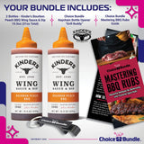 Kinder’s Bourbon Peach BBQ Wing Sauce & Dip 2 Pk (31 oz) Great to Dip Toss Glaze & More + Barbecue Masters & Bottle Opener (4 Items)!