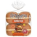 Artesano Hawaiian Bakery Buns, 8 count, (2.38 oz each), Sweet Hamburger Buns, 19 oz Bag