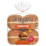 Artesano Hawaiian Bakery Buns, 8 count, (2.38 oz each), Sweet Hamburger Buns, 19 oz Bag
