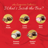 Luxury Chocolate Deluxe Assortment Gift Box - Kosher, Dairy Free and Chocolate Candy, Coffee Cream, Premium Coconut, Berry Filled, Rum, & Hazelnut