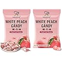 Soeos White Peach Candy, 16oz (1lb), Pack of 2, Juicy Peach Flavor, Individually Wrapped Hard Candies, Sweet & Refreshing Fruit Treats for Sharing