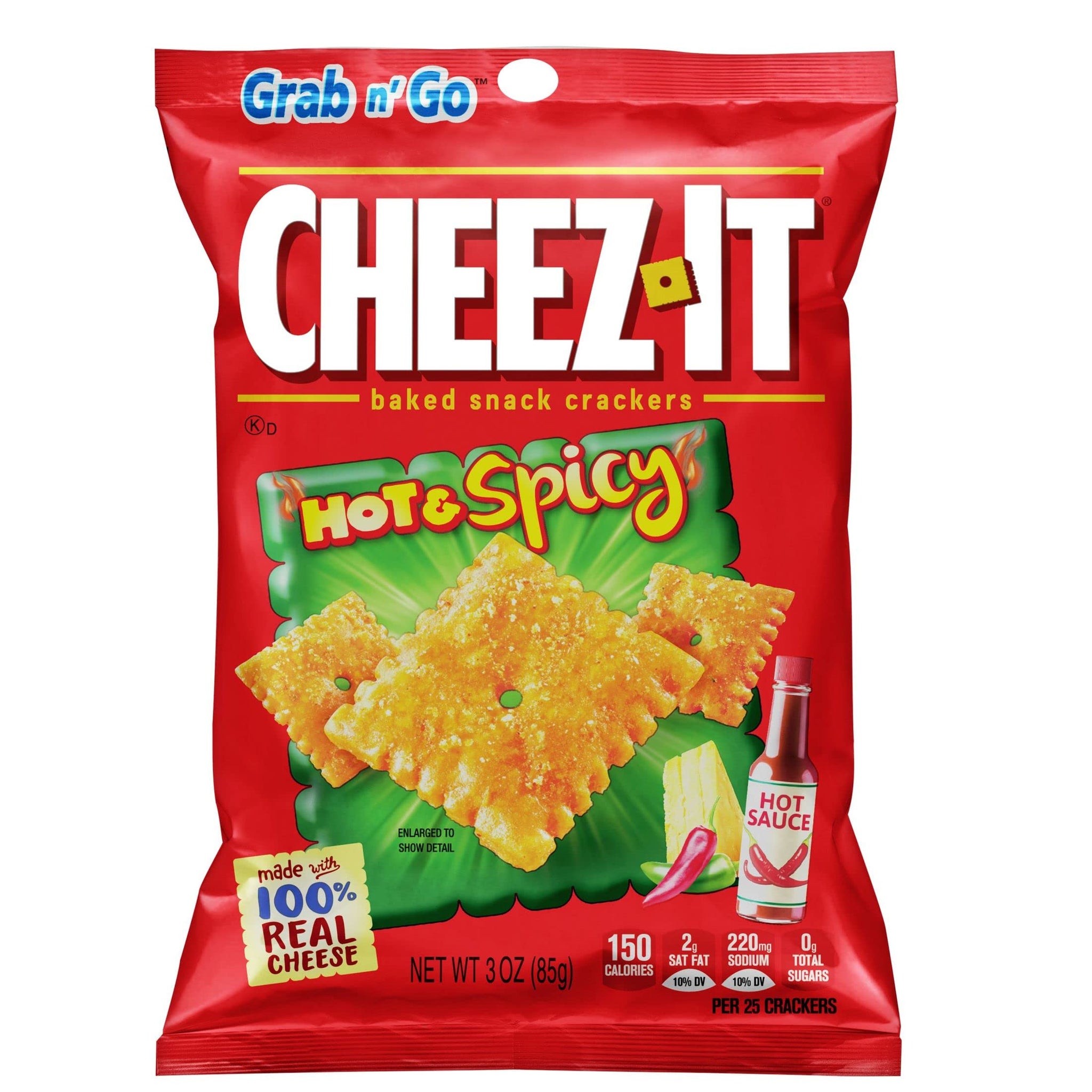 Cheez-It Baked Snack Cheese Crackers, Hot & Spicy, 18oz Trays (6 count)