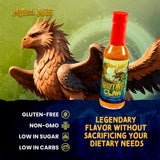 Mythical Meats Griffin's Claw Hot Sauce - Scorpion Pepper & Honey Mustard, Gluten Free, Non- GMO, 8/10 Heat