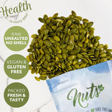 NUTS U.S. - Pumpkin Seeds (Pepitas) | Raw and Unsalted | No Shell | AA GRADE | Vegan and Gluten Free | Packed in a Resealable Bag (4 LB)