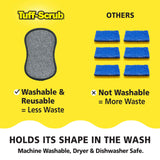 Original Scrub-N-Wipe Pad by Tuff-Scrub, 6-Pack, Microfiber, Multi-Surface, Non-Scratch, Dual-Sided, Scrubber for Dishes, Sinks, Non-Stick Cookware