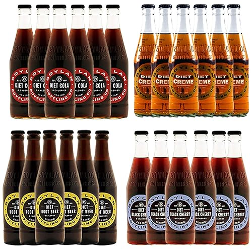 Boylan - Diet Soda Variety Pack - 12 oz (24 Glass Bottles)