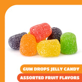 Gum Drops - 2 Pound Bulk Pack - Jelly Candy - Assorted Fruit Flavors - Christmas Candy for Holiday Snaking, Baking, and Gifting - Grape, Lime, Orange