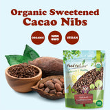 Food to Live Organic Sweet Cacao Nibs, 8 Ounces - Non-GMO, Lightly Sweetened with Coconut Sugar, Raw, Non-Irradiated, Vegan, Kosher, Bulk, Great for Snacking, Baking & Smoothies. High in Antioxidants