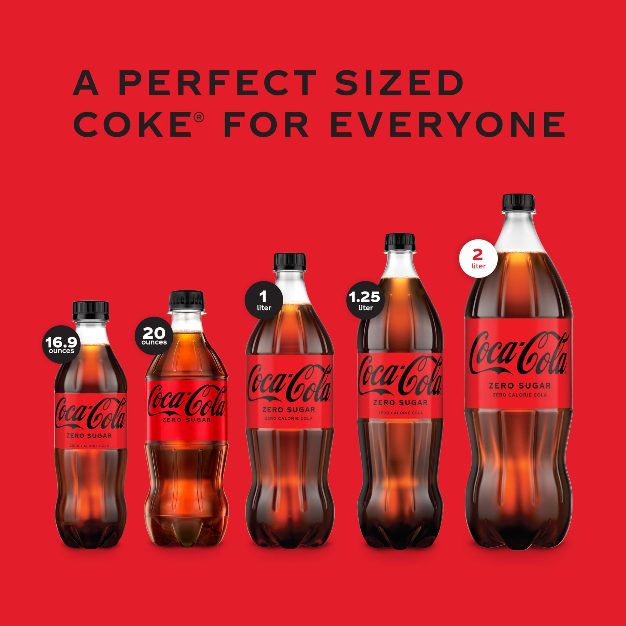 Coke Zero Sugar Cola Soda, 2 Liter Bottle