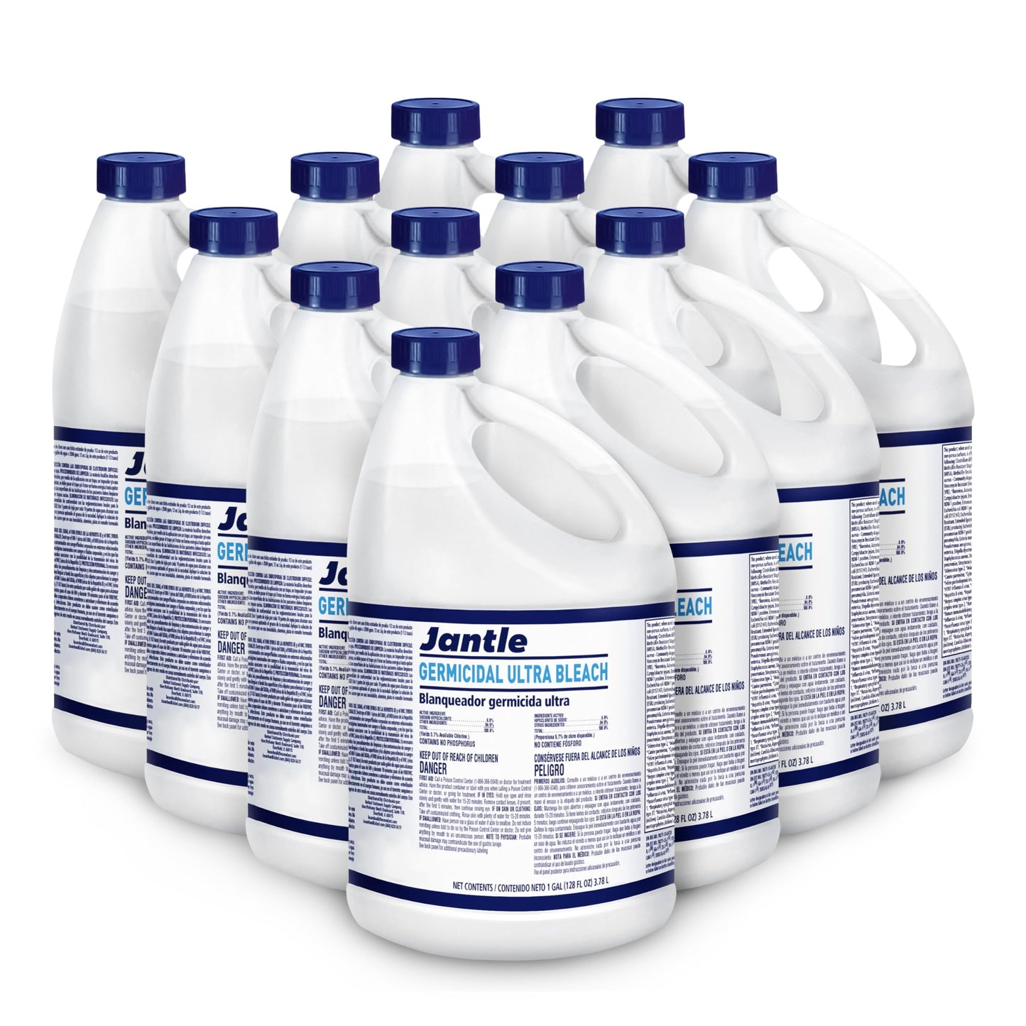 Bleach, Ultra Germicidal Cleaner, Disinfectant Germicidal Liquid Bleach for Laundry, Cleans and Removes Tough Stains, Bacteria, Organic Matter