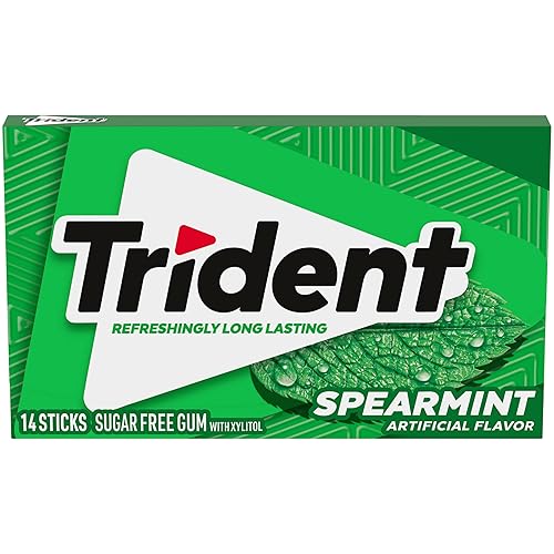 Trident Spearmint Sugar-Free Chewing Gum, 14 Pieces (Pack of 1)