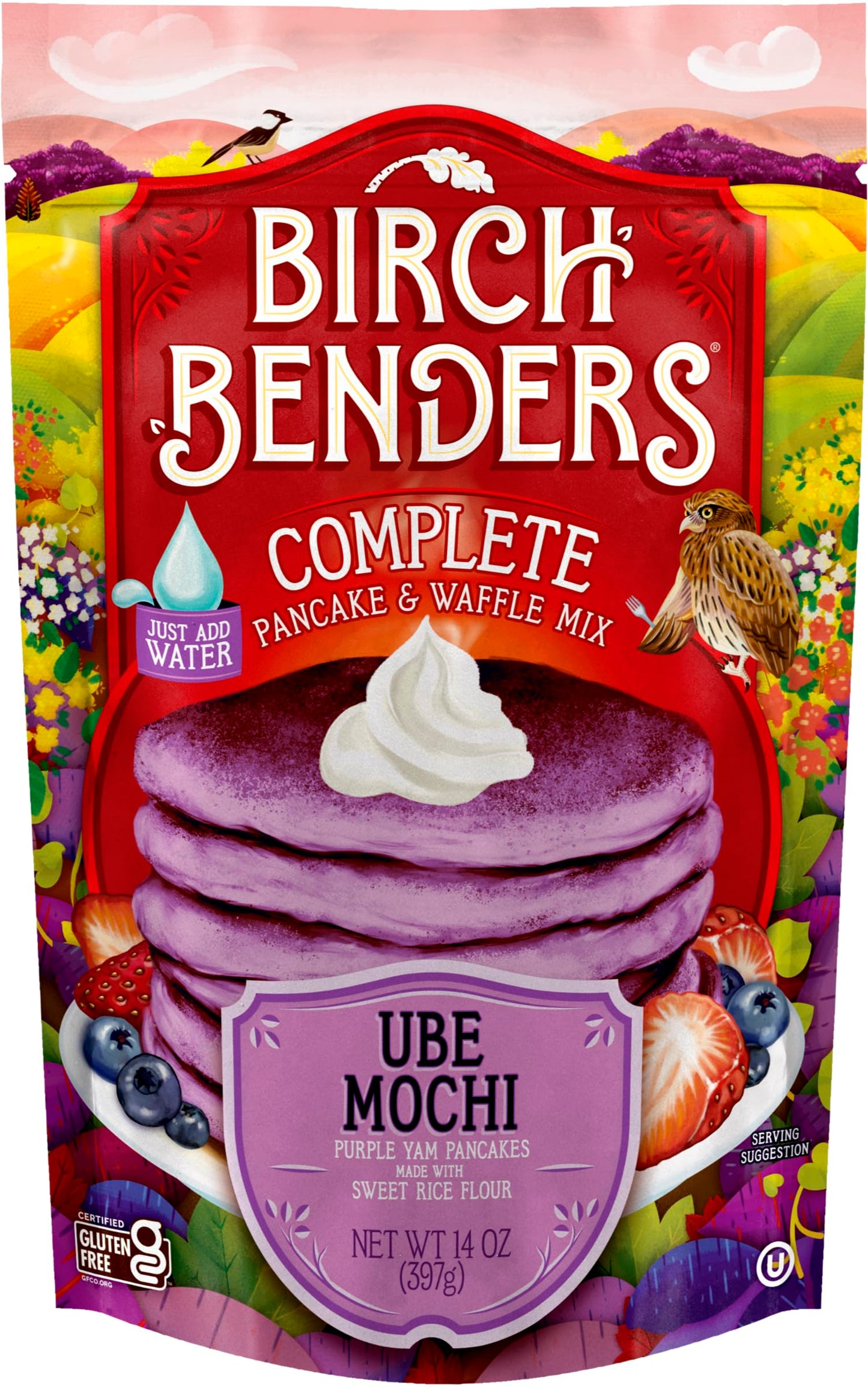 Birch Benders Ube Mochi Pancake & Waffle Mix, 14 oz Bag