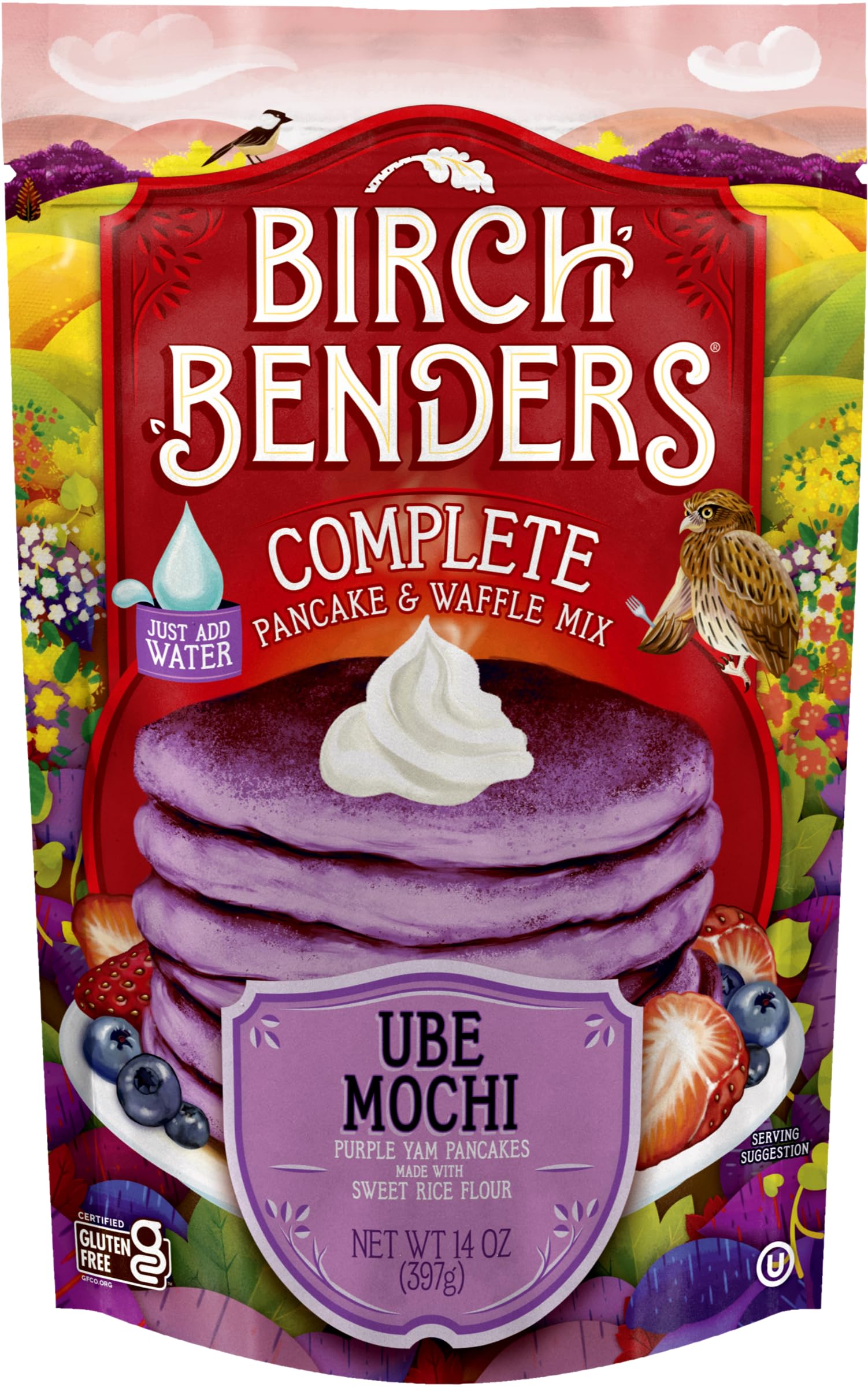 Birch Benders Ube Mochi Pancake & Waffle Mix, 14 oz Bag