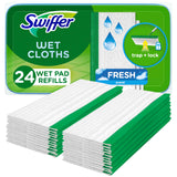 Swiffer Sweep + Mop, Wet Pads Refill, Floor Cleaner for Dirt, Dust, Hair, Cleaning Cloths for Mopping Home, Bathroom, Kitchen, All Purpose