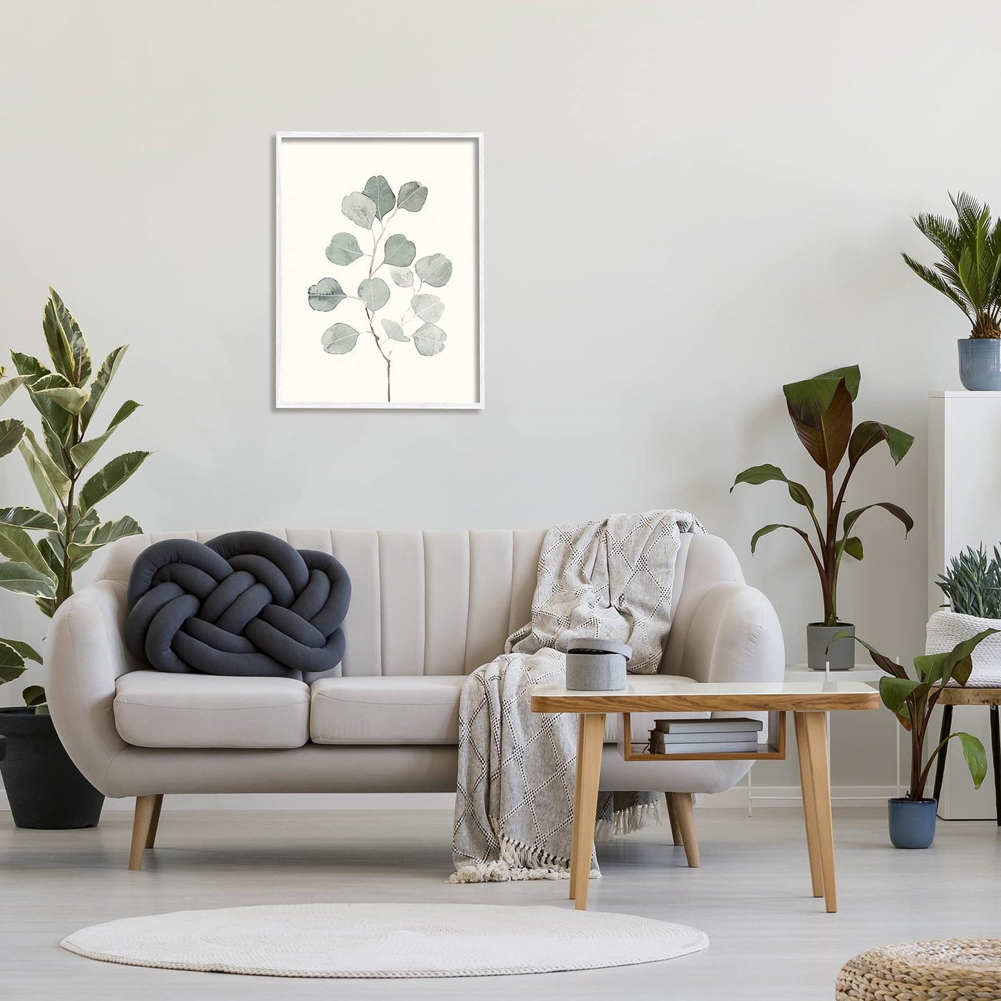 'Flattened Sage Botanical Stem Delicate Leaf'| Framed Giclee Art