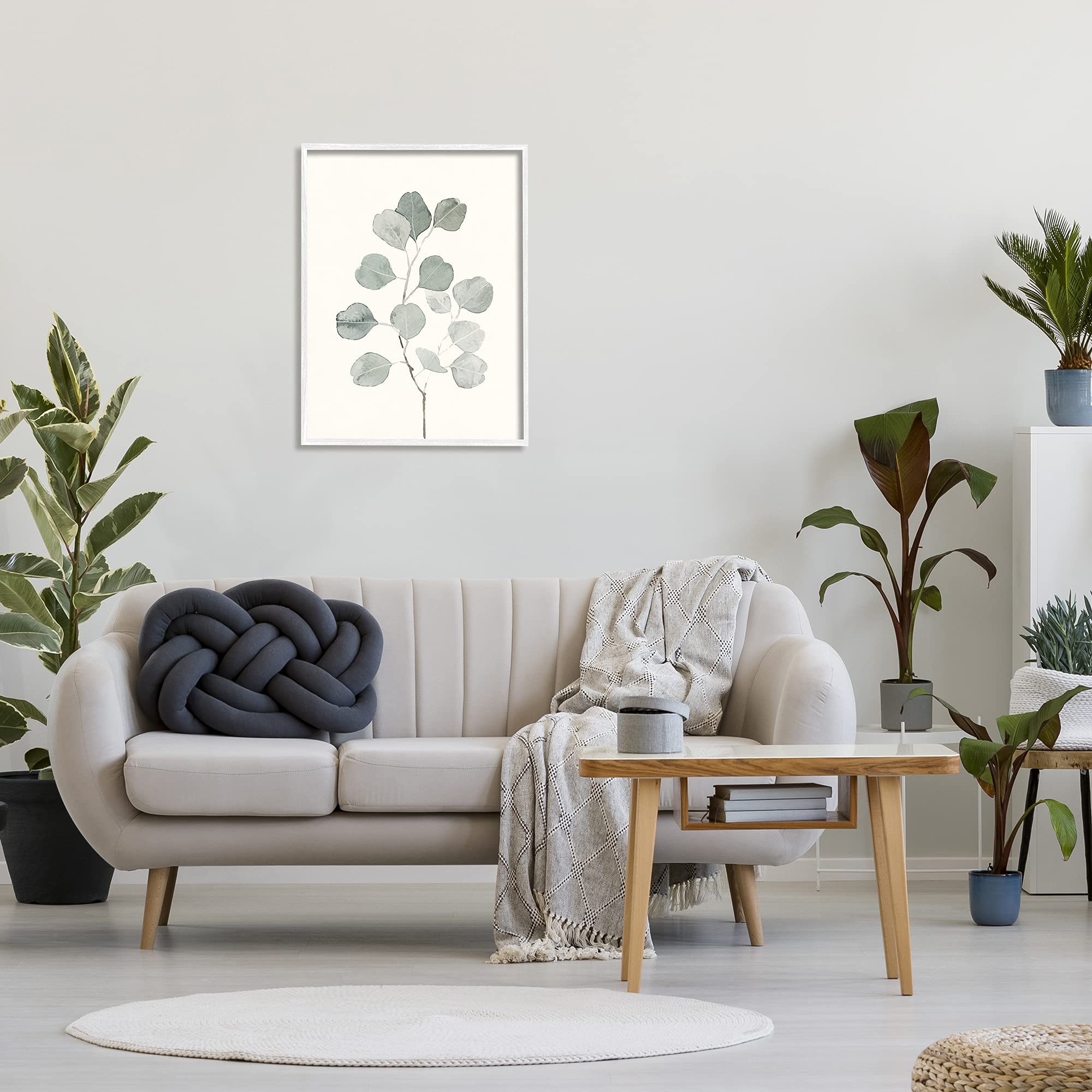 'Flattened Sage Botanical Stem Delicate Leaf'| Framed Giclee Art