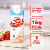 BOOST Glucose Control Ready to Drink Nutritional Drinks, Creamy Strawberry, 8 fl oz Carton (4 x 6 Packs)