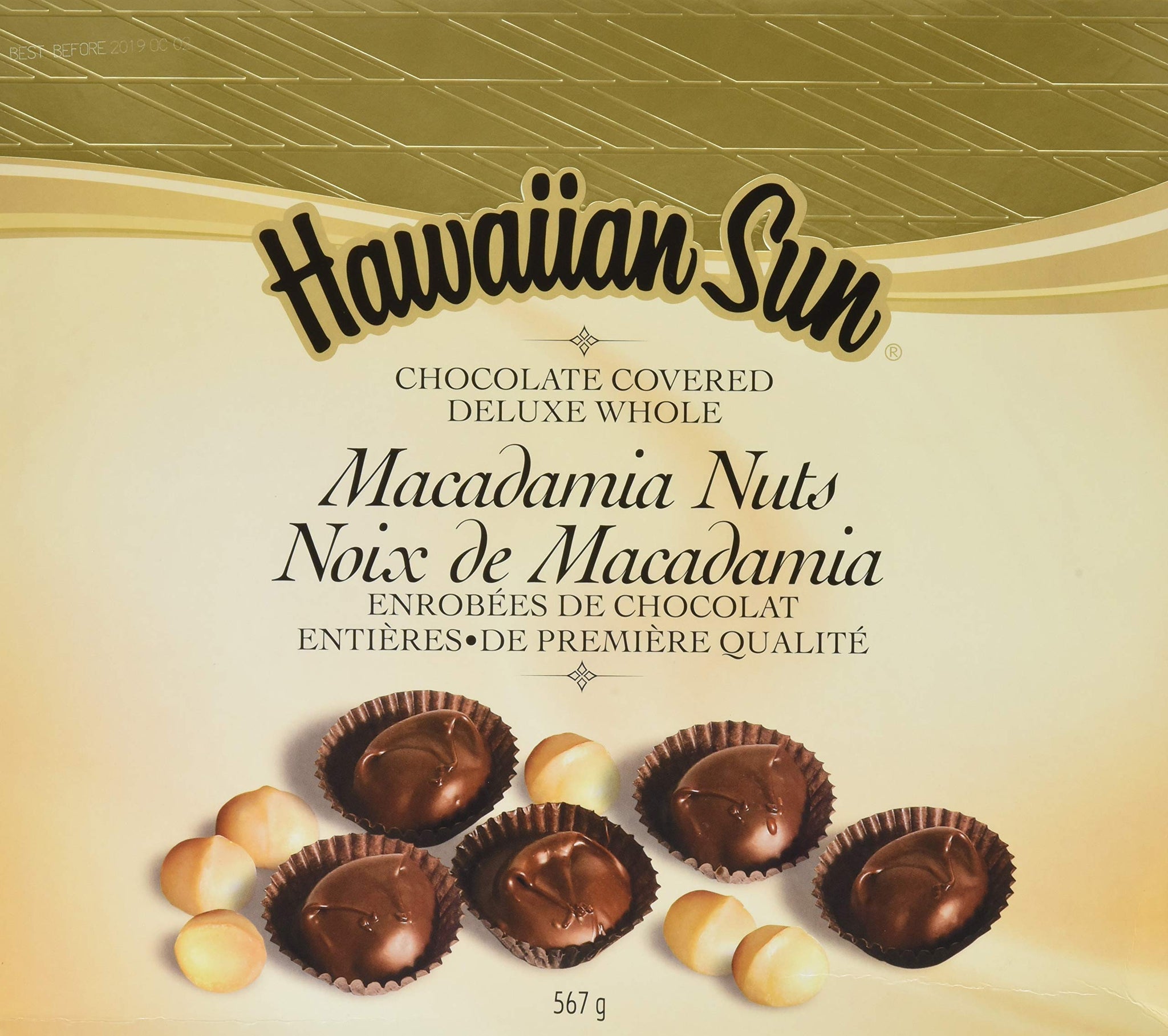 Hawaiian Sun Milk Chocolate Covered Deluxe Whole Macadamia Nuts - 567g Gift Box