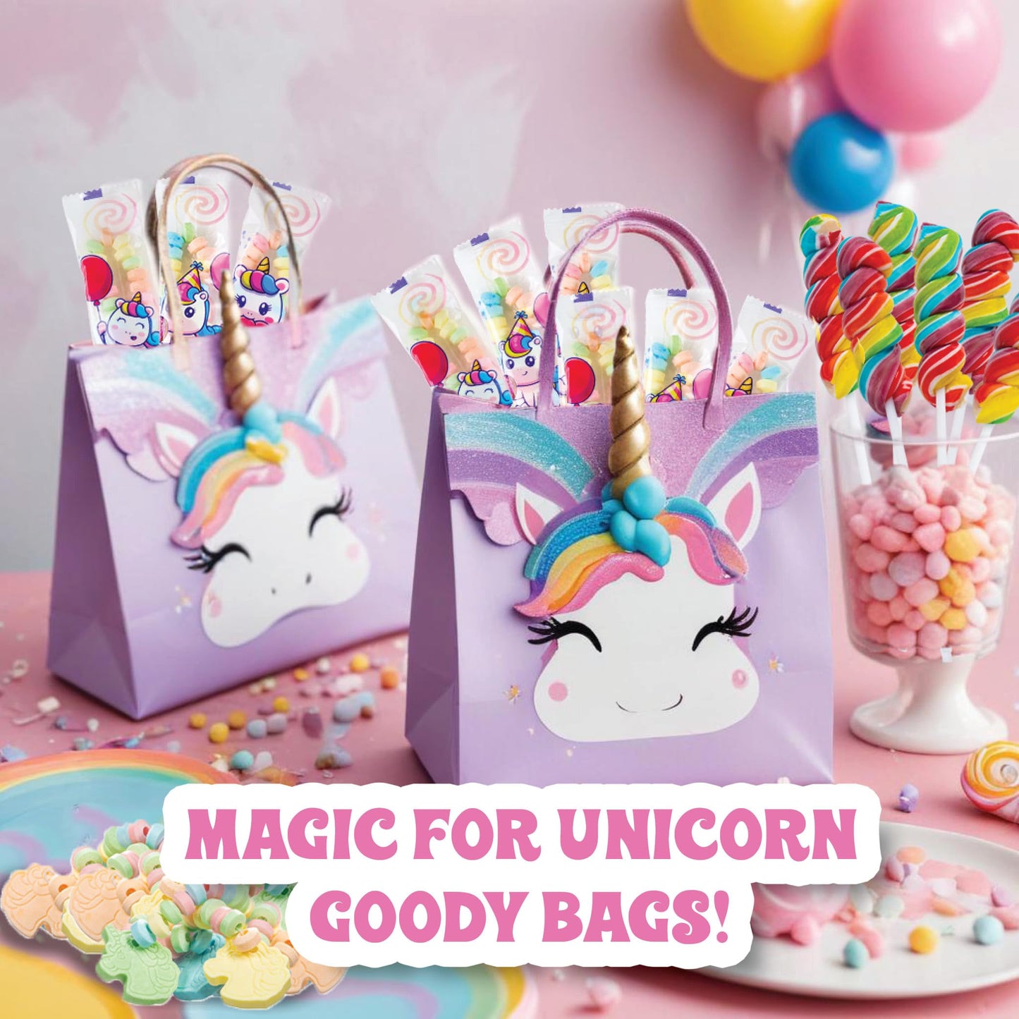 50 Unicorn Candy Bracelets, Individually Wrapped Candy Jewelry for your Unicorn Themed Party, Bulk Candy Perfect for Goody Bags, Party Favors