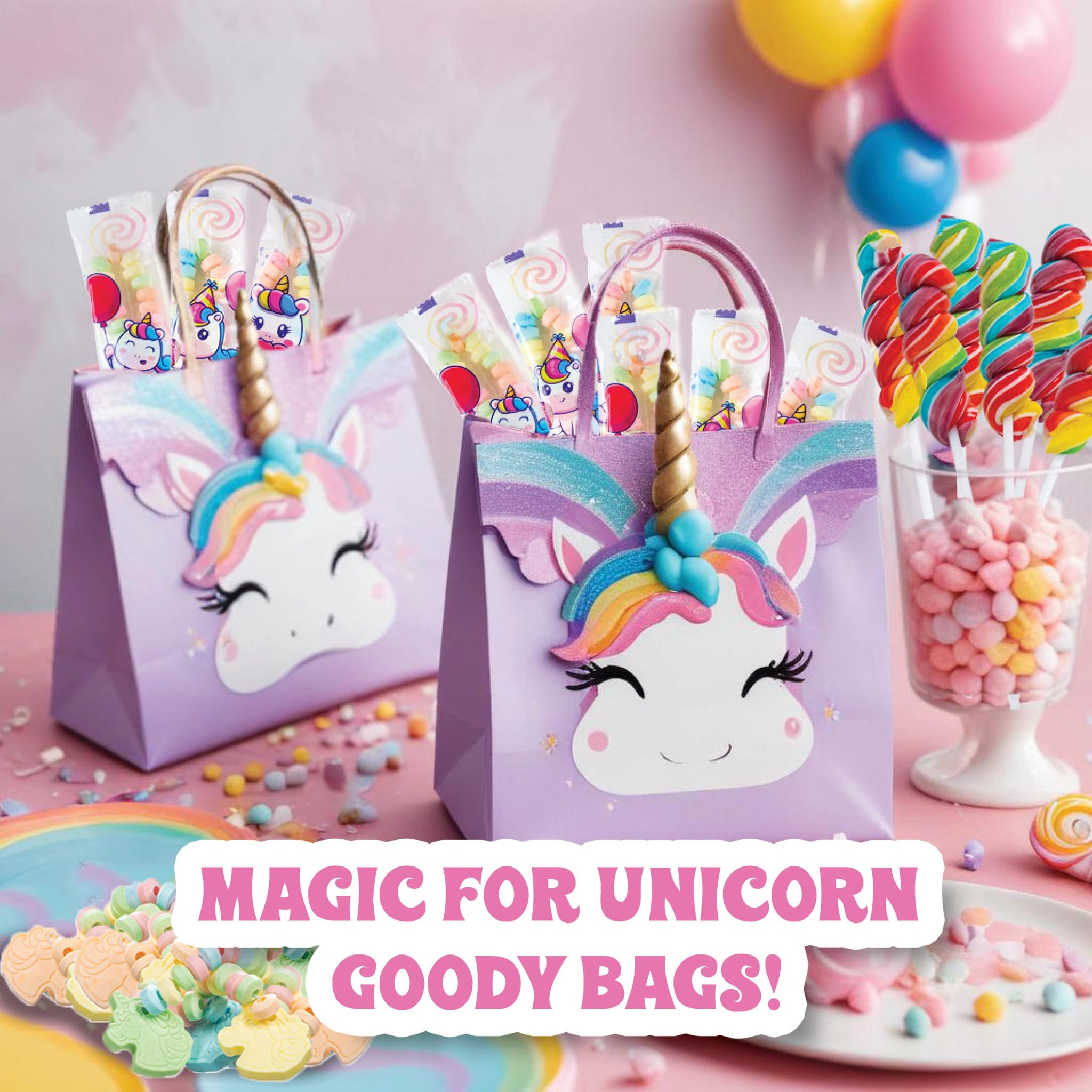 50 Unicorn Candy Bracelets, Individually Wrapped Candy Jewelry for your Unicorn Themed Party, Bulk Candy Perfect for Goody Bags, Party Favors