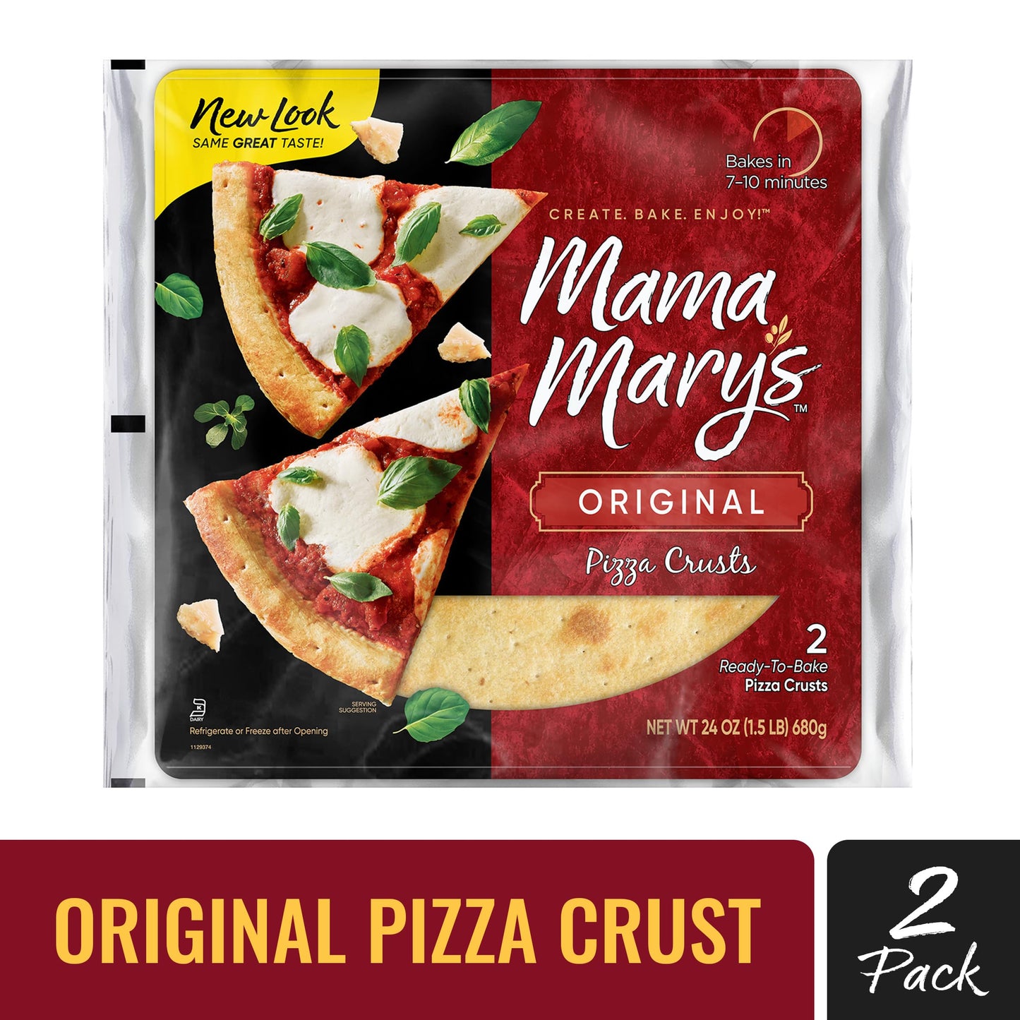 Mama Mary's 12" Original Ready to Bake Pizza Crusts, 2 Count