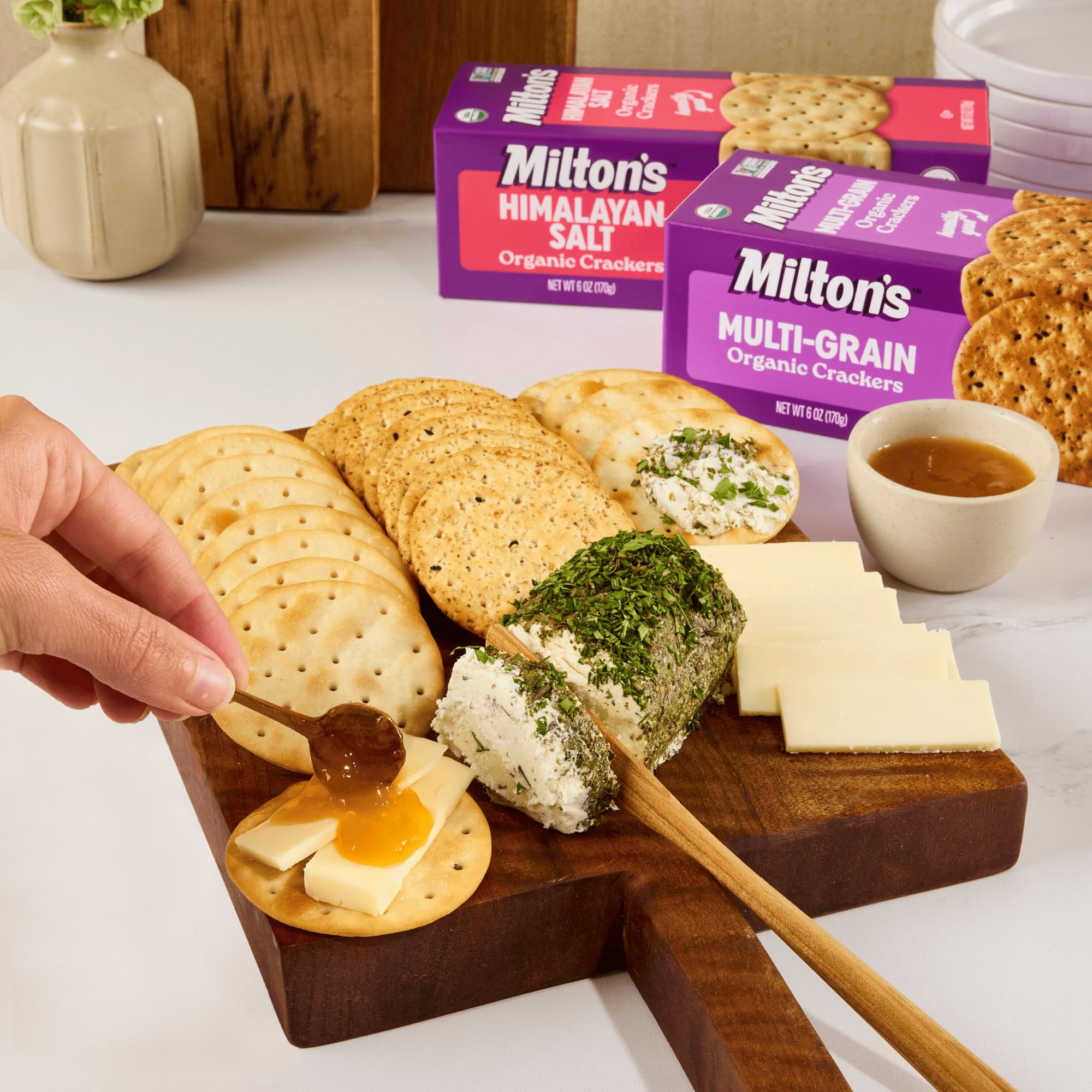 Milton's Organic Crackers, Multi-Grain - Certified Organic, Non-GMO Project Verified, Kosher, Made With 4 Whole Grains & 3 Seeds, Great