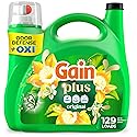 Gain Plus Liquid Laundry Detergent, Cleaner, Fresher, Now with Oxi, Original Scent, 170 fl oz, 129 Loads