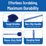 SPARTA 40501EC14 Plastic Large Scrub Brush, Kitchen Brush, Utility Brush With Long Handle For Cleaning, 20 Inches, Blue