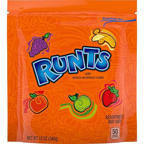 Wonka Runts Hard, Chewy & Fruity Candy, Recloseable Bag 12.0 oz