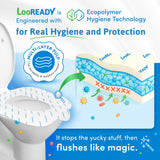 Toilet Seat Covers Disposable Flushable - Regular Size (16x19”) - Travel Size Individually Wrapped, Soft & Strong, Pocket Size, for Public Restrooms