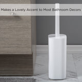 Bath Bliss Acrylic Bathroom Toilet Bowl Brush and Holder in White