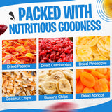 Tidbit Premium Trail Mix with Tropical Dried Papaya, Pineapple, Cranberries, Banana & Coconut Chips - Healthy Trail Mix Fruit Snack Mix for Natural