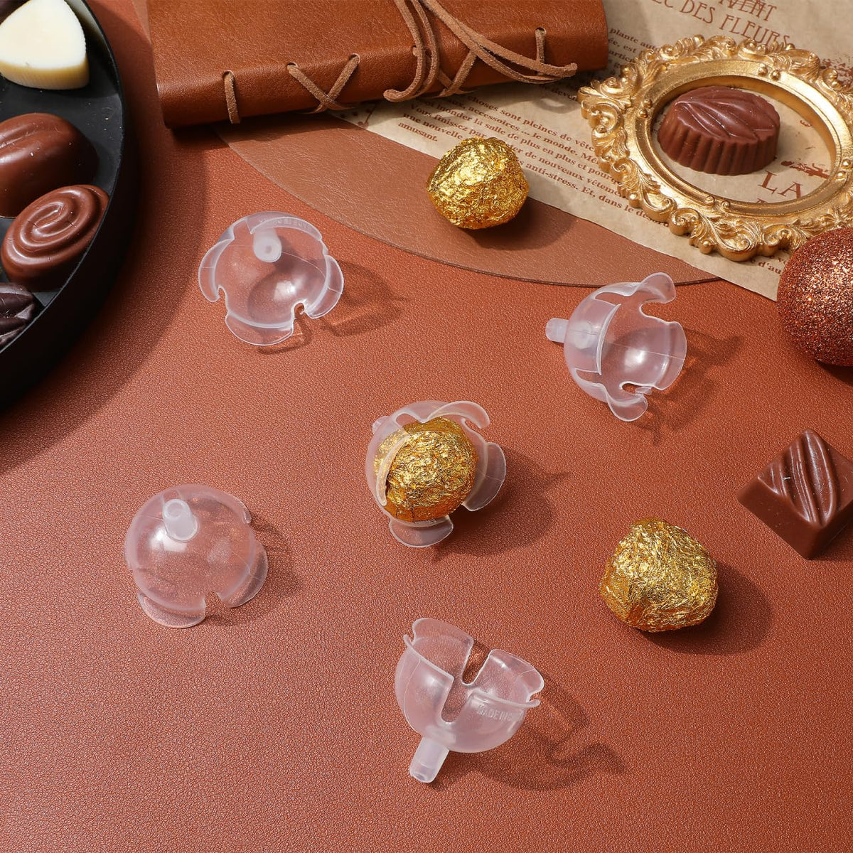 ULTECHNOVO 60Pcs Chocolate Ball Holder Case Candy Holder for Bouquet Chocolate Bouquet Base for Diy Candy Bouquets Round Fixed Base for Floral