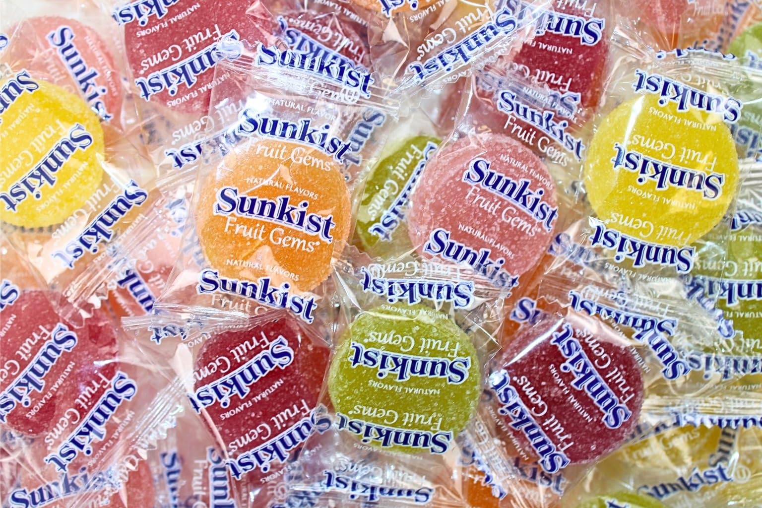 Grandys Candys Sunkist Fruit Gems, Individually Wrapped, Soft Sugar Dusted -Bulk Candy- All Natural- Nostalgic Flavors- Perfect for Sharing, Candy