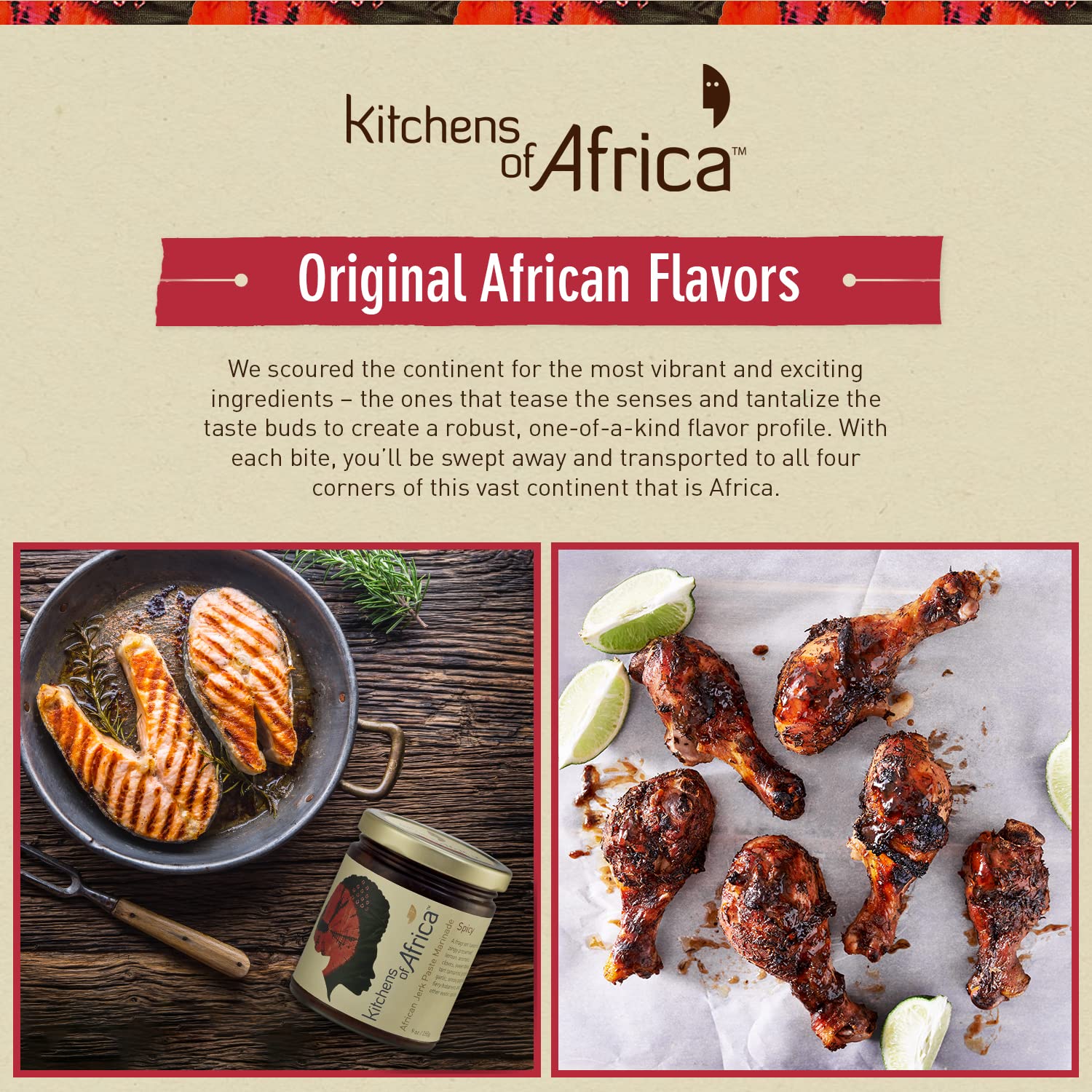Kitchens of Africa Jerk Seasoning Paste with Preserved Lemon, Dates, Tamarind, Dijon Mustard and Highly Aromatic Spices - Tastes Like No Other