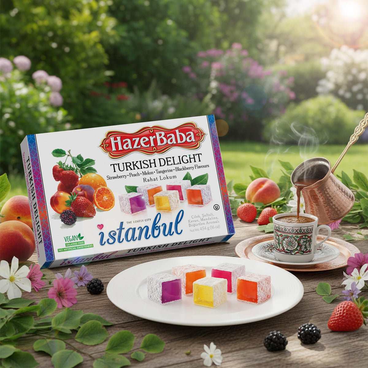 HazerBaba Assorted Turkish Delight Candy, 16 Oz (Pack of 1), Dulces