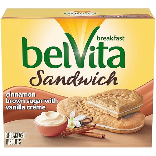 belVita Breakfast Biscuit Sandwiches, Cinnamon Brown Sugar & Vanilla Creme Flavor, 5 Packs (2 Biscuit Sandwiches Per Pack) - SET OF 3